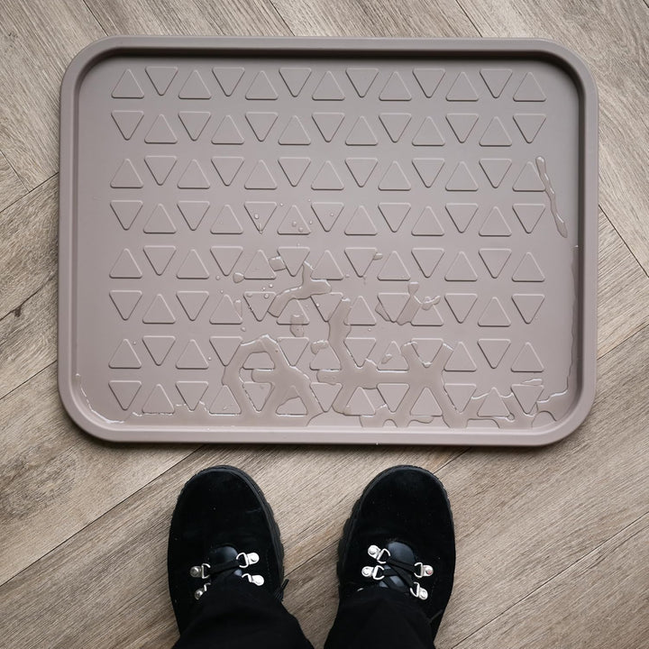 Set Schuhabtropfschale Schuhmatte wasserdichte, pflegeleicht, Kunststoffmatte schützt Böden Schuhabl