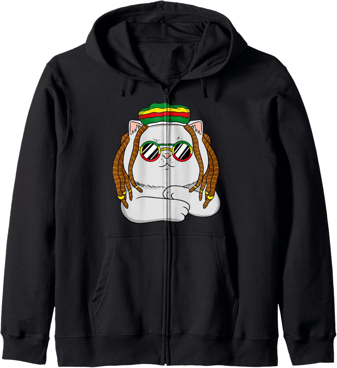Rasta-Katze Lustiges Kätzchen, Reggae Rastafarian Jamaican Kapuzenjacke