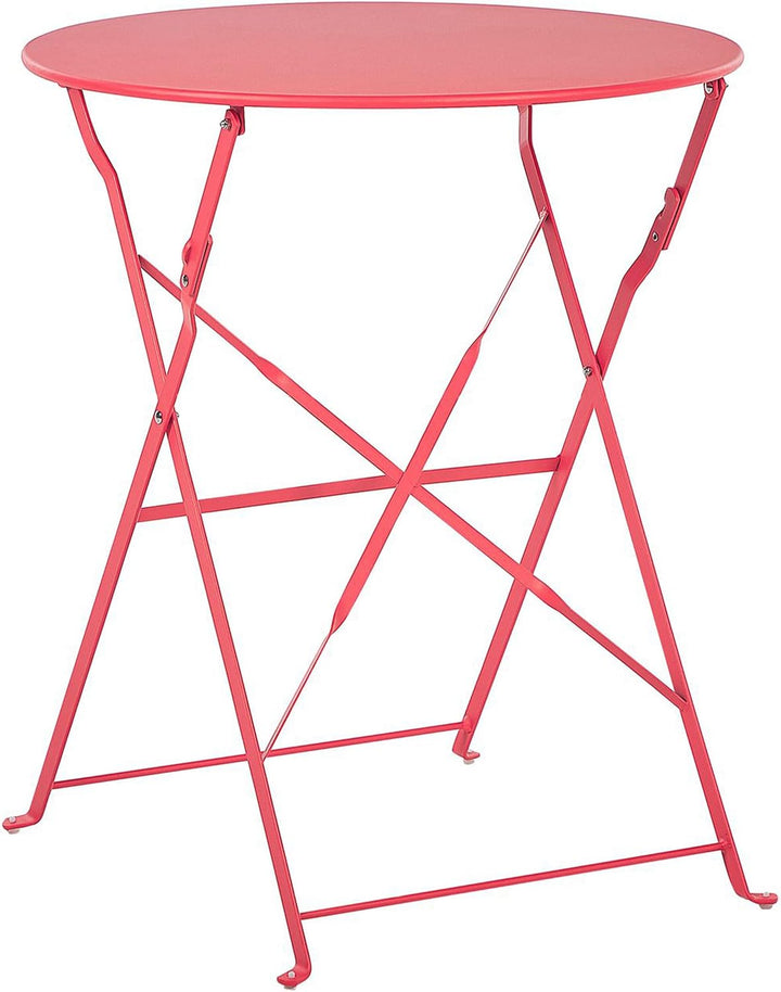 Modernes Balkonset Tisch mit 2 Stühlen aus Stahl rot Fiori