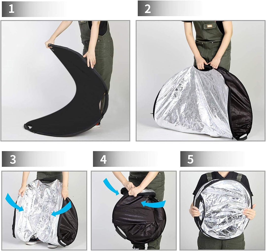 Selens 5-in-1 120x180cm Oval Reflektor Tragbarer Faltbarer für Fotografie Fotostudio Beleuchtung und