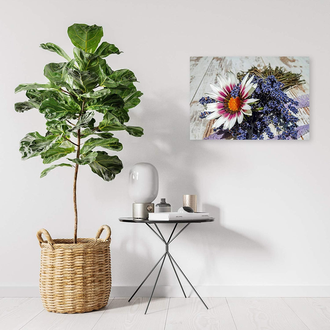 Feeby Bild auf Leinwand Blume Kunstdruck modern rustikal mehrfarbig 80x60 cm Leinwandbild 80x60 cm m