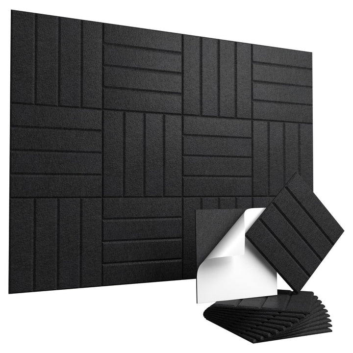 Vieshful 10 Stück Akustikpaneele Selbstklebend – 30x30x1cm Schallschutzplatten & Wandpaneele selbstk