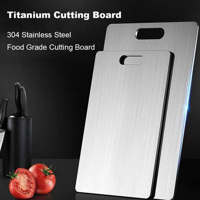 Titan Schneidebrett,Titanium Cutting Board,Doppelseitiges Schneidebrett in Lebensmittelqualität,Schn