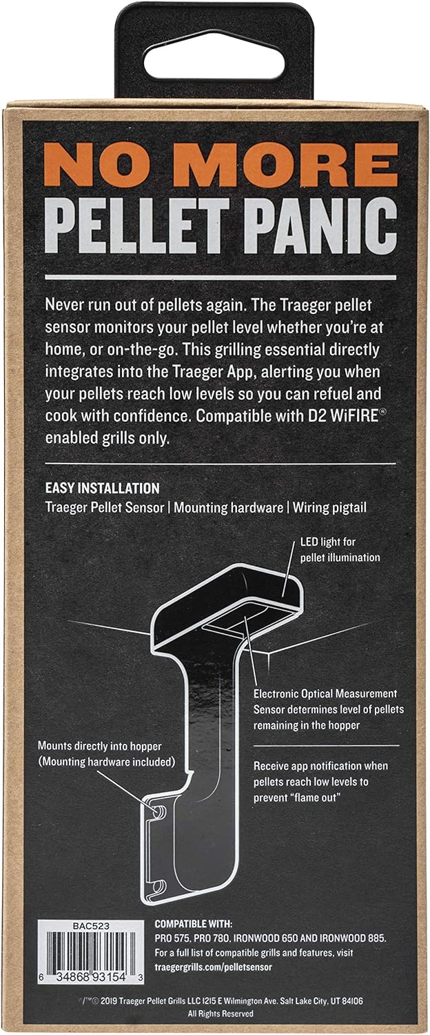Traeger BAC523 Elektrischer Pellet-Sensor, Schwarz, Sensor