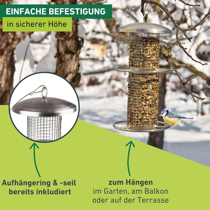 Windhager Vogelfuttersilo Pick-Up, Vogelhaus, Futterhaus für Vögel, Vogelhäuschen, Vogelfutterstatio