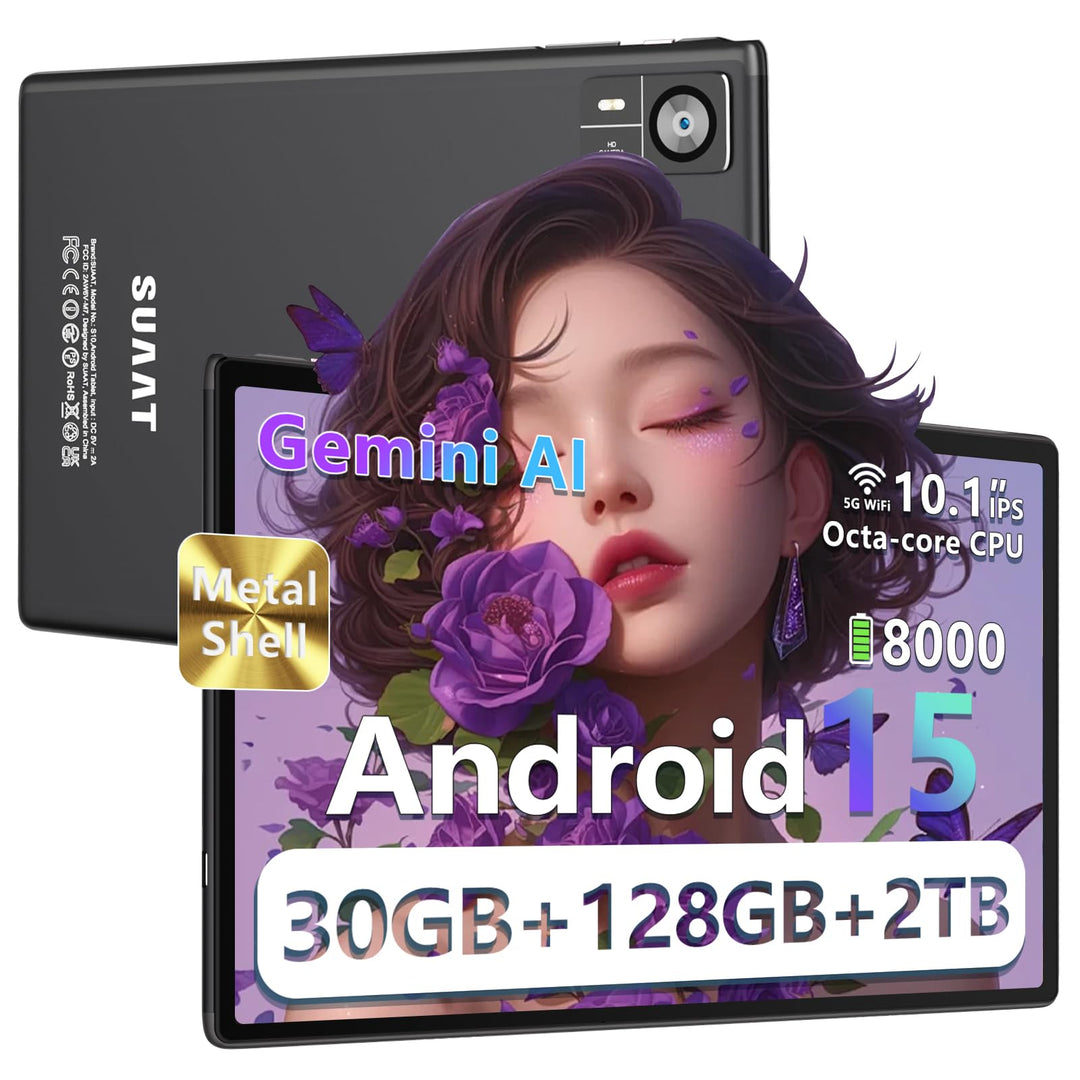 2026 Neuestes Android 15 Tablet 【30 GB RAM + 128 GB ROM+2TB】【Gemini AI】 10.1 Zoll, Widevine L1, Octa