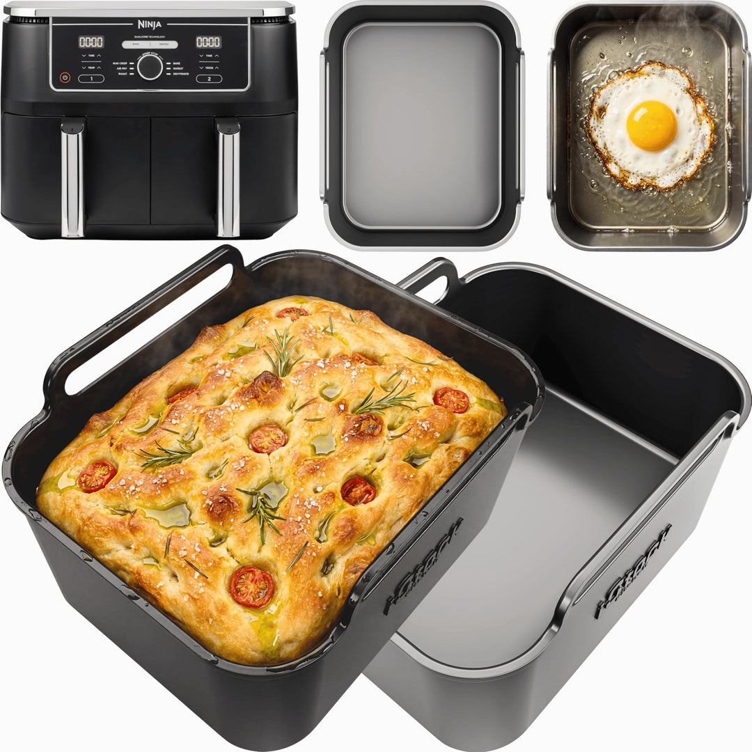 AirFlow Bake™ Ninja Airfryer AF400EU Silikonform 9,5L Zubehör | 2 Stück Silikoneinsatz | Flacher Bod