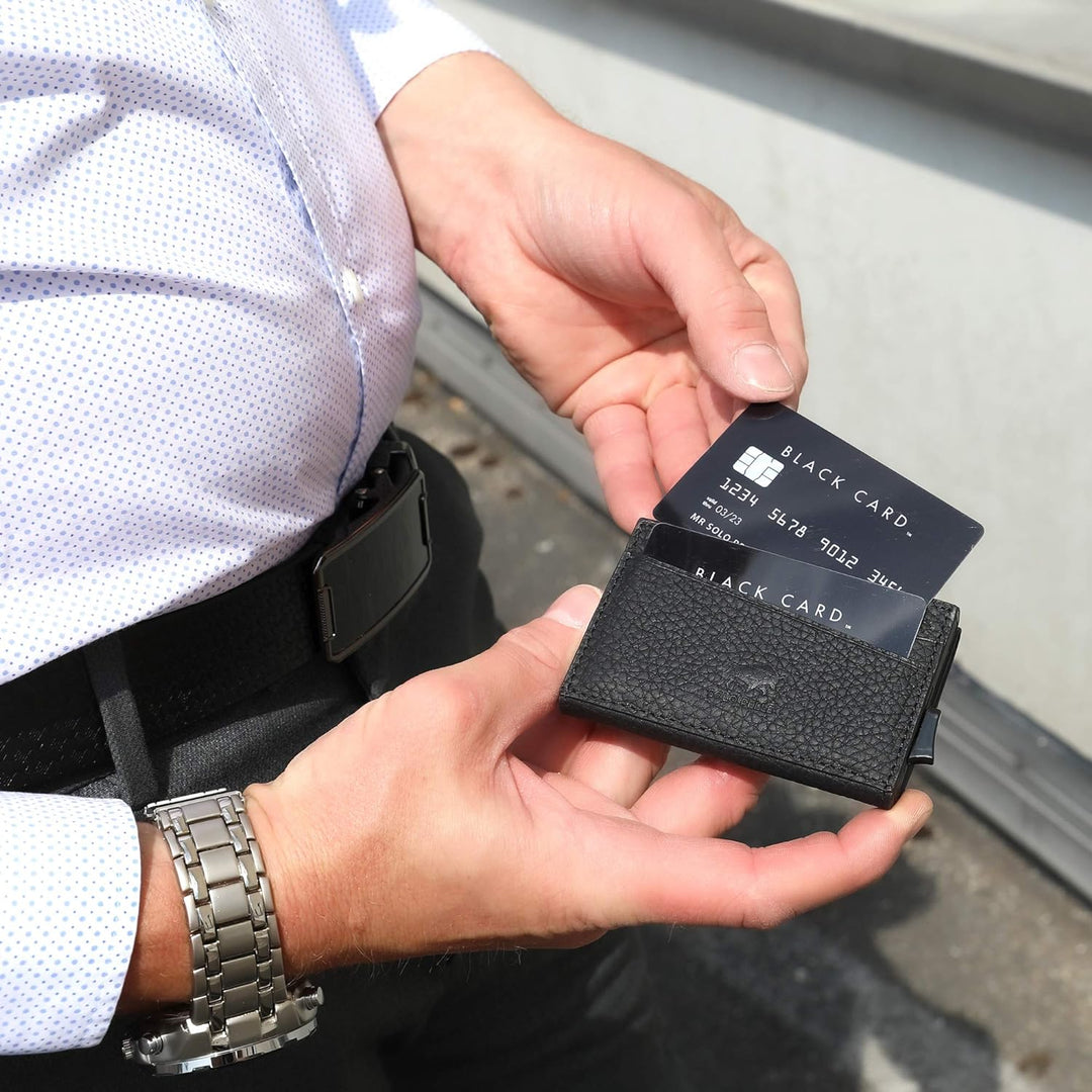 Solo Pelle Kartenetui | Kreditkartenetui | Leder Geldbörse Slim Wallet Portmonee | Geldbeutel mit RF