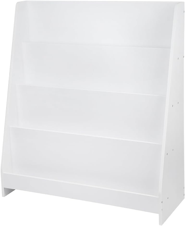 HUOLE Kinderbibliothek, Bücherregal, Spielzeugkiste mit Rädern, Kinderbücherregal aus Holz, Bücherre