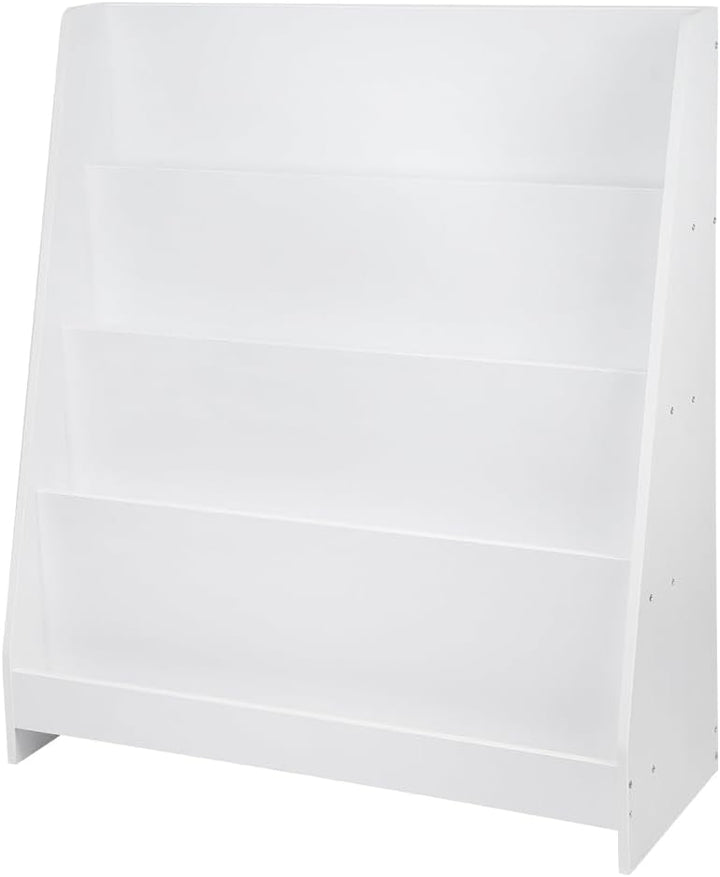 HUOLE Kinderbibliothek, Bücherregal, Spielzeugkiste mit Rädern, Kinderbücherregal aus Holz, Bücherre