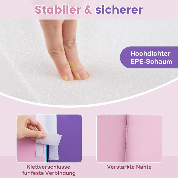COSTWAY 7 TLG. Schaumstoffbausteine, Softbausteine mit Tunne, Treppe & Rampe, EN71-zertifiziert, Rie