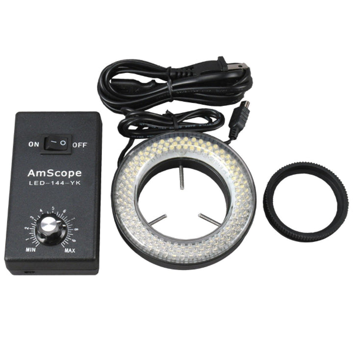 AmScope SM-3TX-144-10M Boom Ständer Trinokulares Zoom Stereomikroskop mit 144 LED Licht und 10MP USB