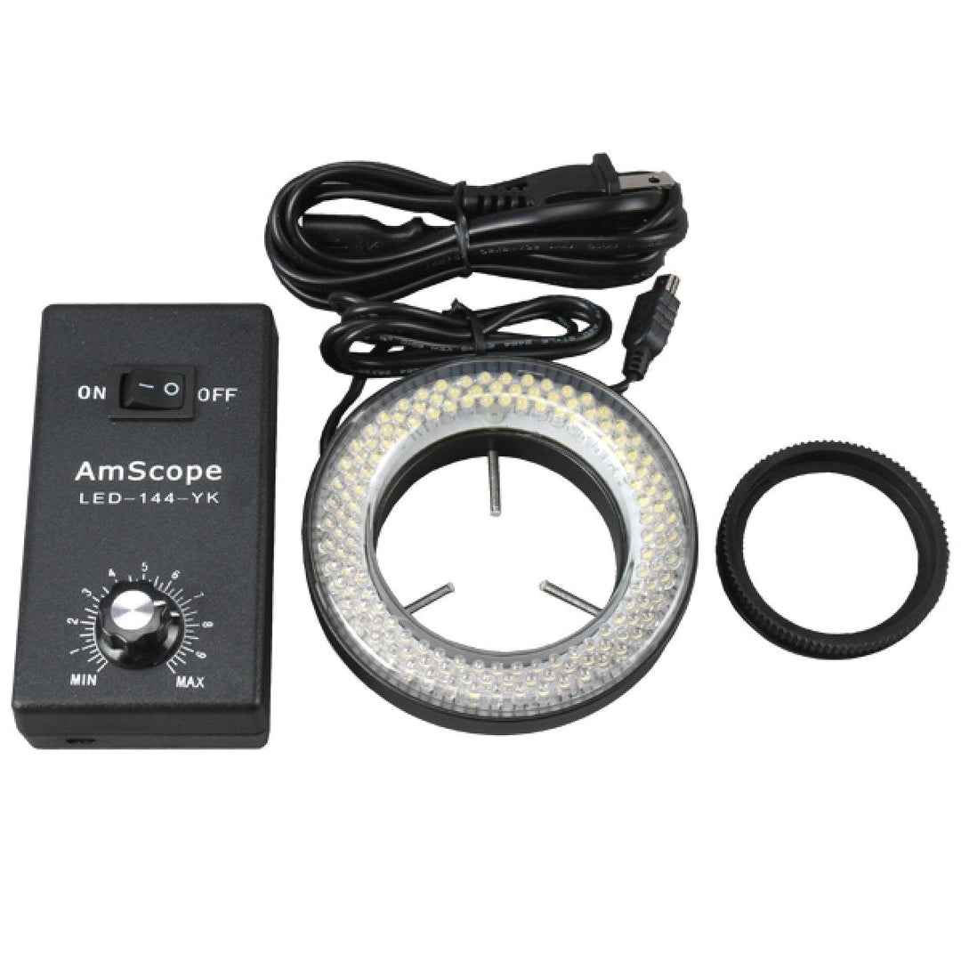 AmScope SM-3TX-144-3M Boom Ständer Trinokulares Zoom Stereomikroskop mit 144 LED Licht und 3MP Kamer