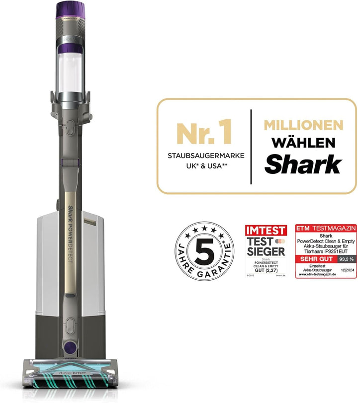 Shark PowerDetect Clean & Empty Akku-Staubsauger, DuoClean Detect, Reverse Clean, 2-L-Absaugstation,