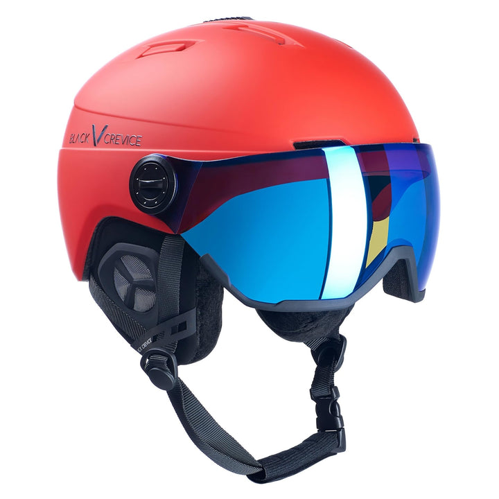 Black Crevice Skihelm Calgary I Skihelm mit Visier im Pilotenstyle I Skihelm Herren &amp; Damen I Skihel