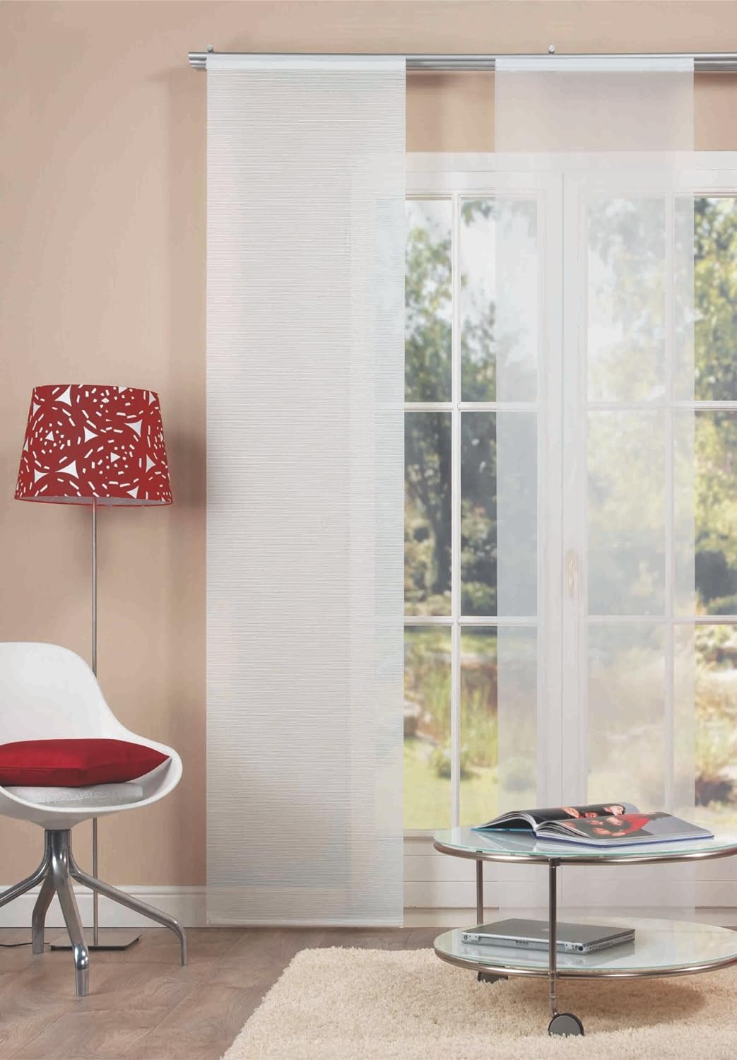 Home fashion Flächenvorhang, Weiss, Weiss
