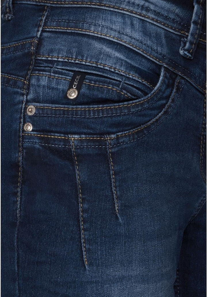 Cecil Damen Jeanshose Loose 27W / 30L Dark Blue Used Wash, 27W / 30L Dark Blue Used Wash