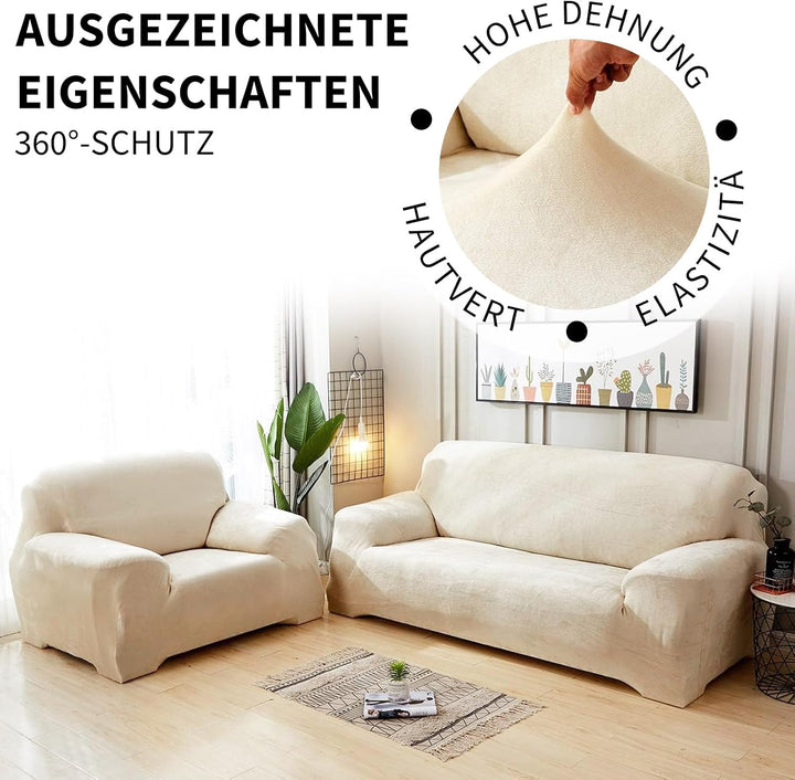 PETCUTE Sesselbezüge Elastische Sesselbezüge Dicke Sofabezüge Sofabezüge Beige 1 Sitzer Beige, 1 Sit