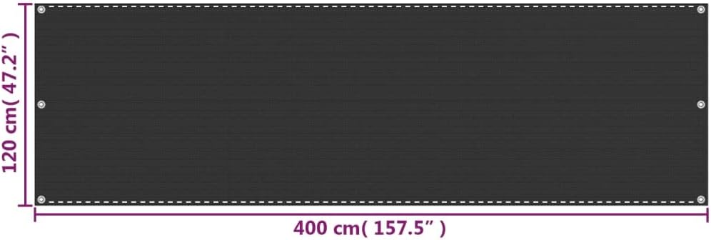 WIFESE Balkon Sichtschutz Terrasse 120x400 cm mit Ösen Balkonbespannung Schimmel und UV Beständig Ba
