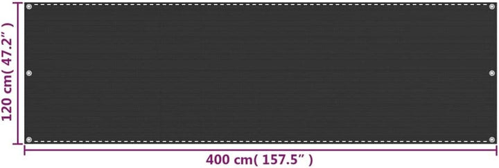 WIFESE Balkon Sichtschutz Terrasse 120x400 cm mit Ösen Balkonbespannung Schimmel und UV Beständig Ba