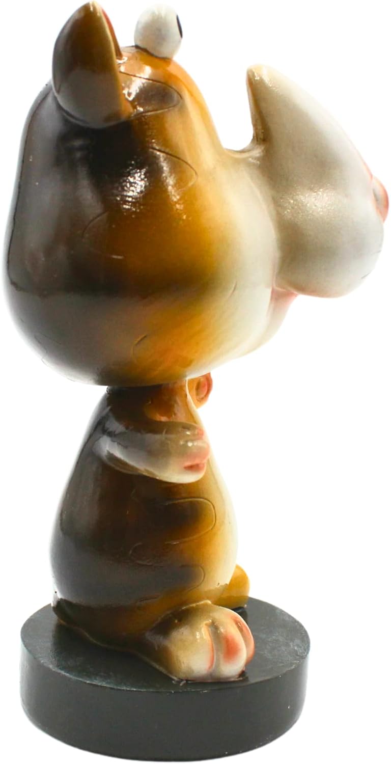Dekohelden24 Brillenhalter als Katze auf Sockel, Brillenständer, Brillenablage aus Polyresin, Grösse