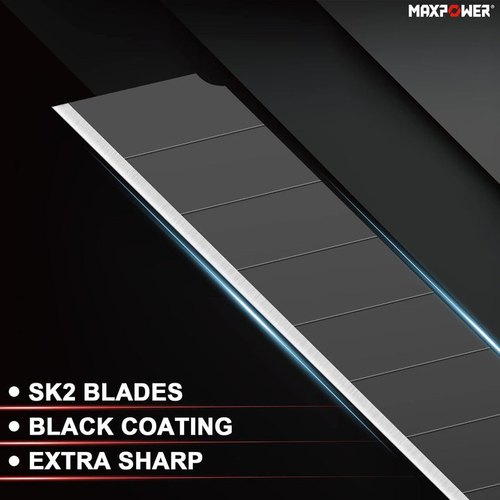 MAXPOWER 50 Stück Abbrechklingen Scharfe Teppichmesser klingen Tragbar Professionelle 100 x 18 mm, 1