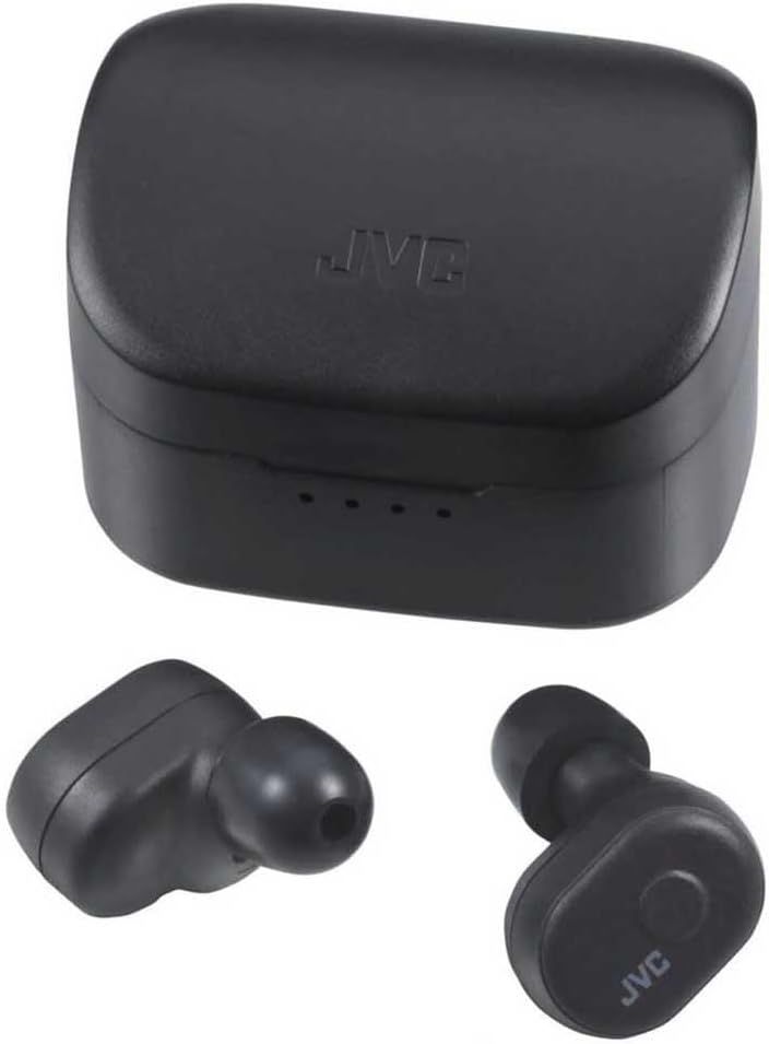 JVC HA-A10T-BU Truly Wireless In-Ear Bluetooth Kopfhörer mit Memory Foam Ohrstücken, Farbe Charcoal-