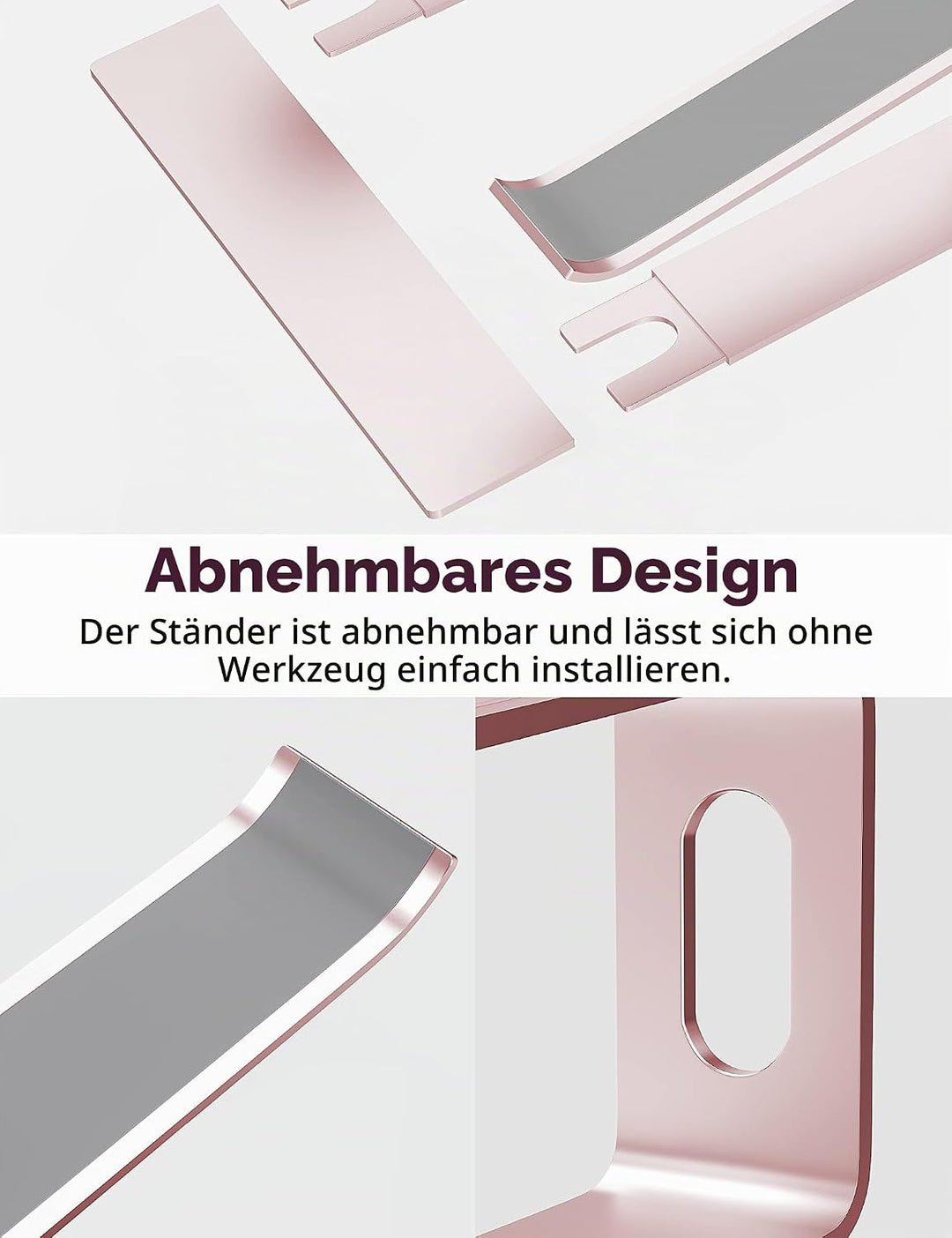 ALASHI Laptop-Ständer für Schreibtisch, Aluminium-Computer-Erhöhung, ergonomischer Notebook-Halter,
