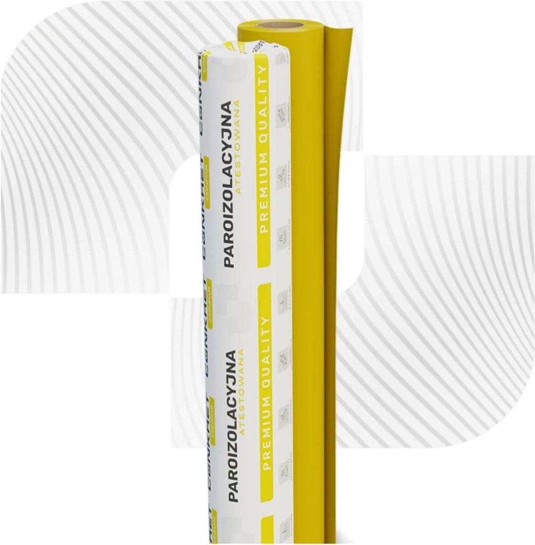 2m x 50m = 100qm Gelbe 0,2mm PE Dampfbremse Dampfsperre Dachfolie Isolierung CE 2m x 50m - 100sqm, 2