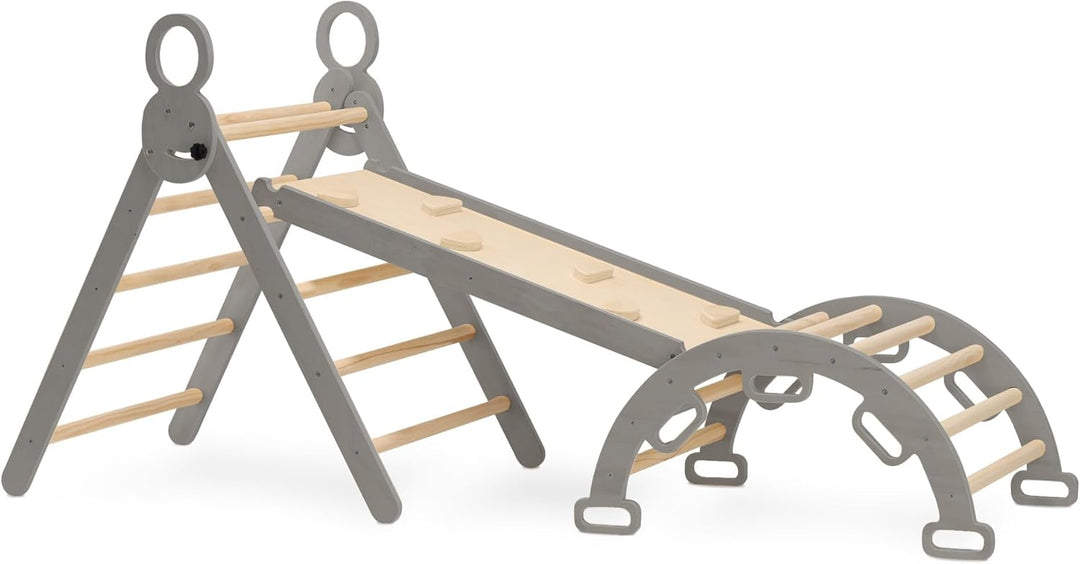 Deryan Montessori Indoor Spielset Indoor für Kleinkinder und Kinder - Kletterwand, 5 in 1 Kletterdre