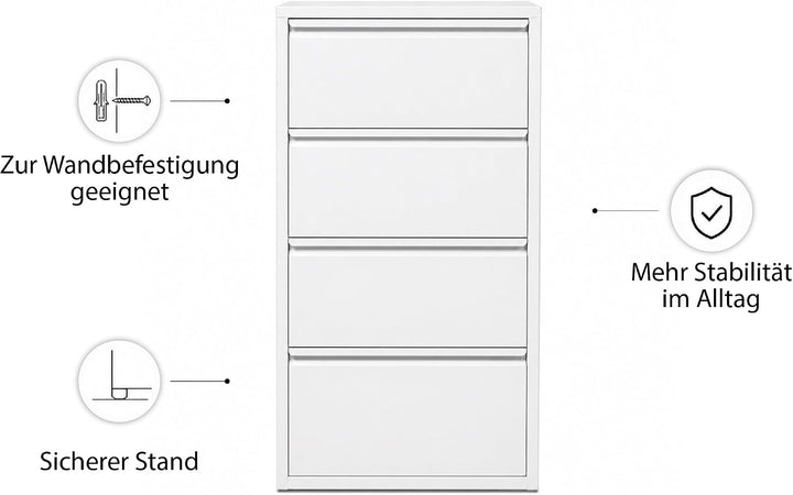 Klapp-Schubladen-Schuhschrank, Aufbewahrungs-Organizer, freistehendes Schuhregal, Wandmontage, Keine