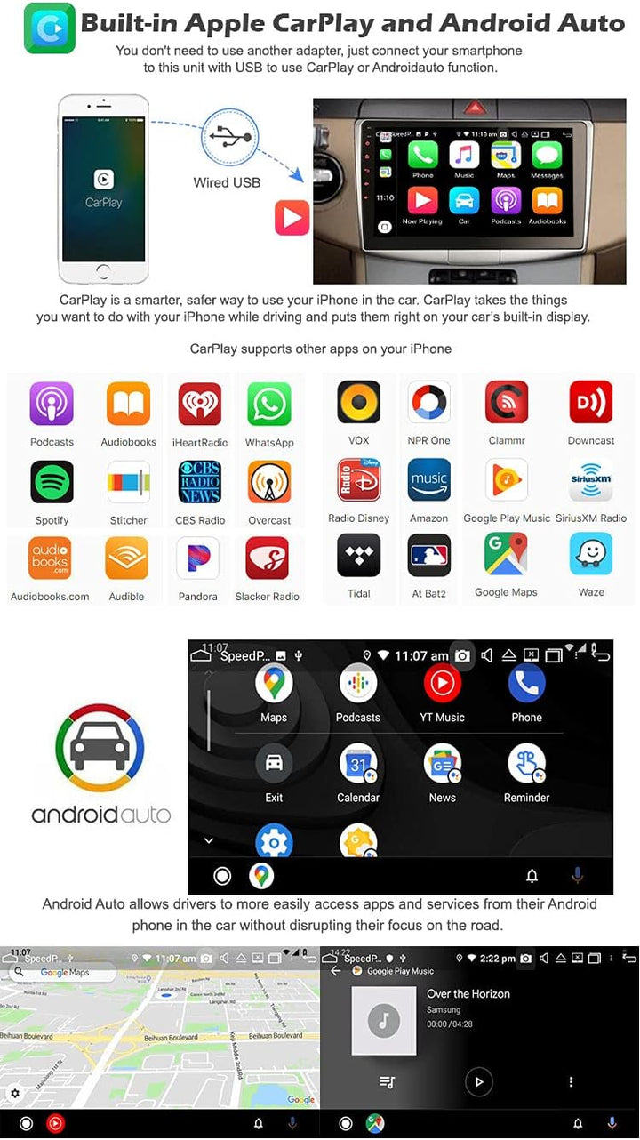 erisin Autoradio GPS Sat Nav DAB + Radio Touchscreen für VW Passat CC B6 B7 8-Core 10.1 Zoll Android