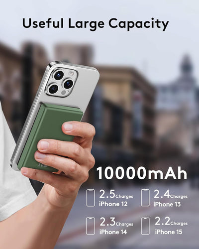 Ntaanoo Power Bank Fast Wireless Charging 10000mAh,Grün, Grün