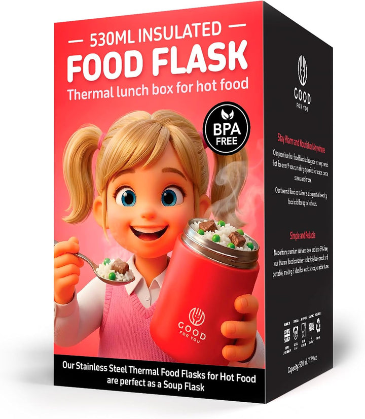 GOOD FOR YOU - Isolierter Lebensmittelbehälter – 530 ml Edelstahlbehälter für warme und kalte Mahlze
