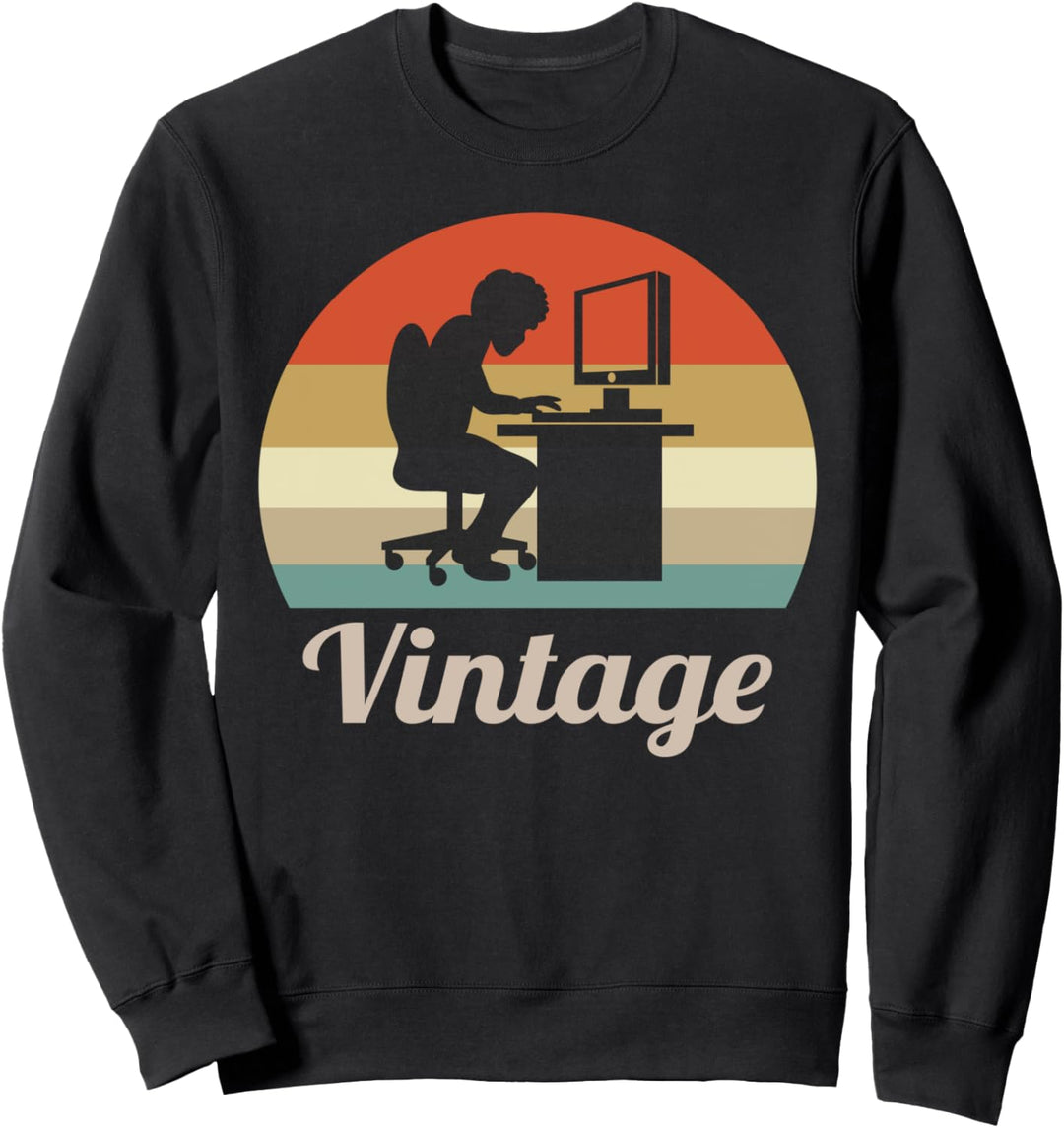 Home Office Programmierer Computer Nerd Lustig Vintage Retro Sweatshirt