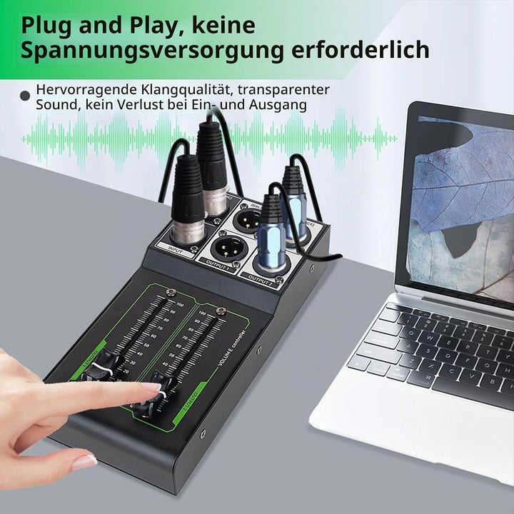 Passiver Stereo -Lautstärke -Controller mit XLR -Eingangsausgabe, Präziser Klanganpassung, Plug -and