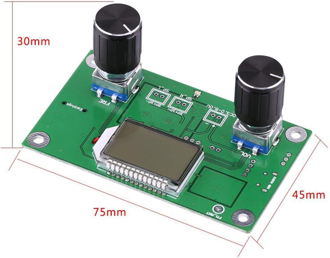DollaTek FM Radio Empfängermodul 87–108 MHz Frequenzmodulation, Stereo-Empfangsplatine mit LCD-Digit