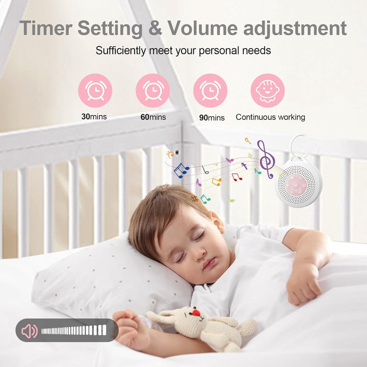 White Noise Machine Baby, Einschlafhilfe Babys mit 2000mAh Akku,Portable Sound Machine for Adults,21
