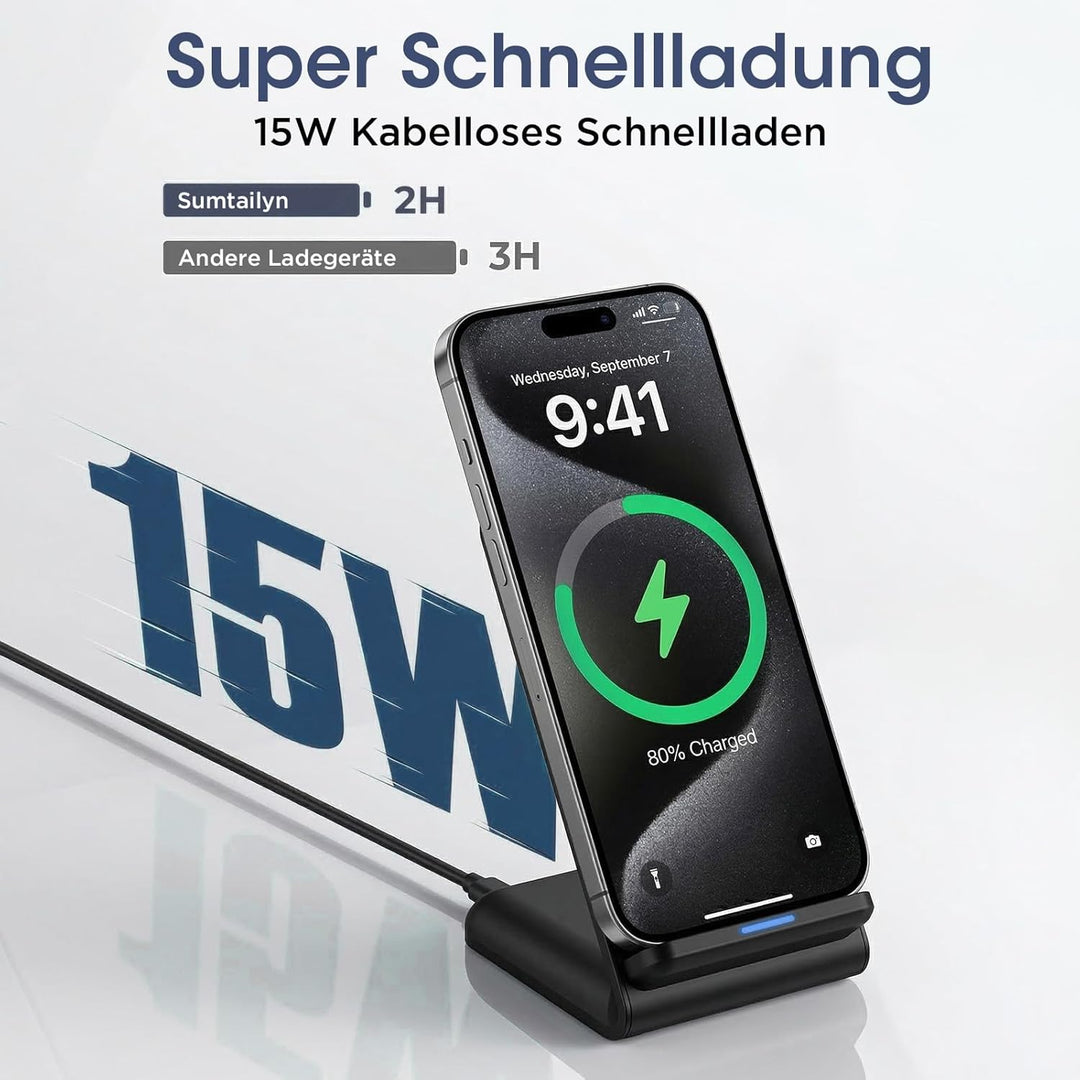 15W Induktive Ladestation für Google Pixel 10 Pro XL 9 9a 8 8a 7 7a, Kabelloses Handy Ladegerät für