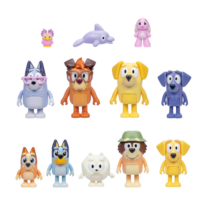 BlueY-Superfan-Spielset; 12 Figuren (5–6,3 cm) Bingo mit flehendem Gesichtsausdruck; Chattermax; Wel