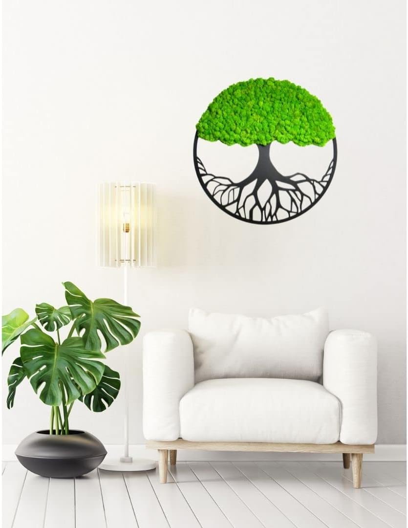 Wanddeko Moosbilder 40cm in Form Eines Baumes - Schön Aussehender Wand Baum - Bringen Sie Leben Ihre