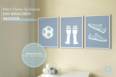 Papierschmiede® Kinderbilder 3er Set, A3 gerahmt in Holzrahmen (weiss), Geschenk für Jungen & Mädche