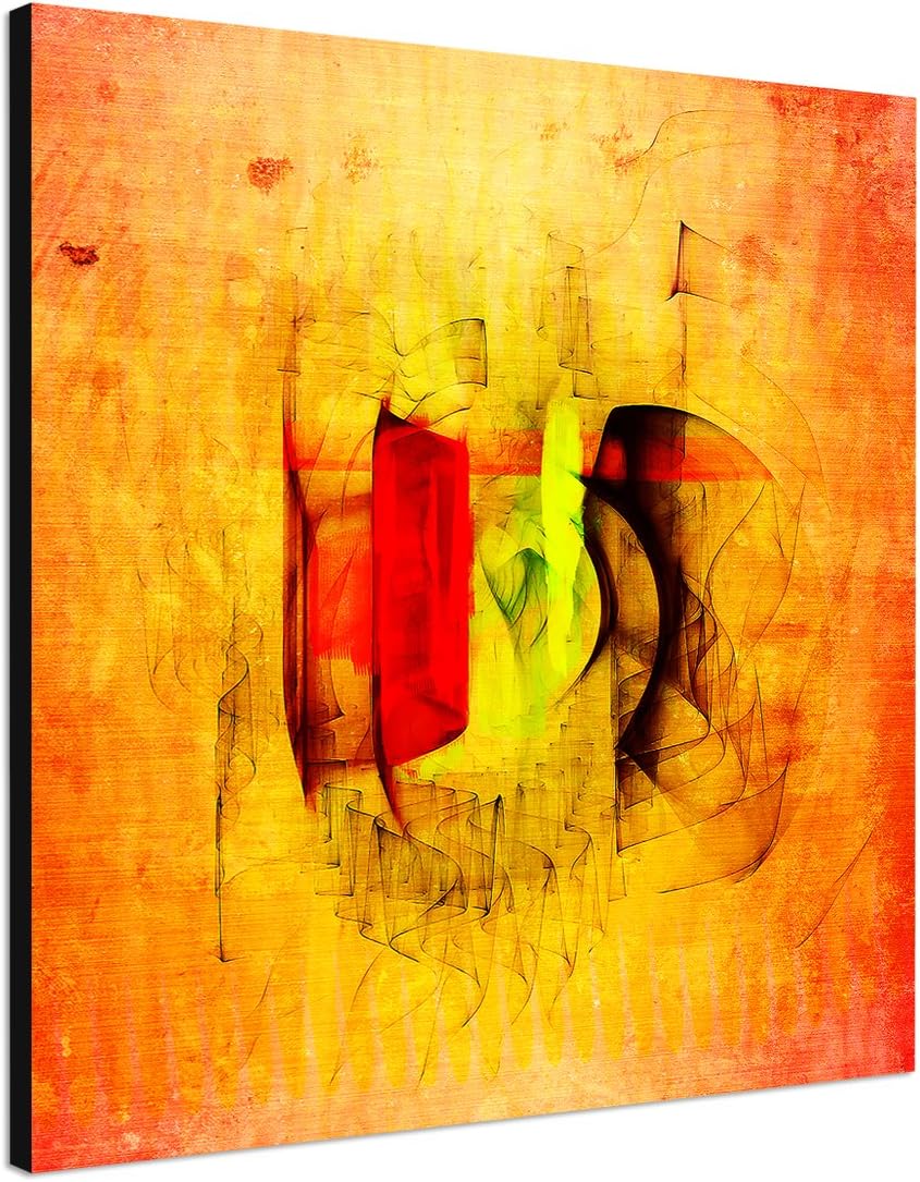Paul Sinus Art Modernes Wandbild Abstrakt034_60x60cm Abstrakte Kunst Kunstdruck auf Leinwand Zeitlos