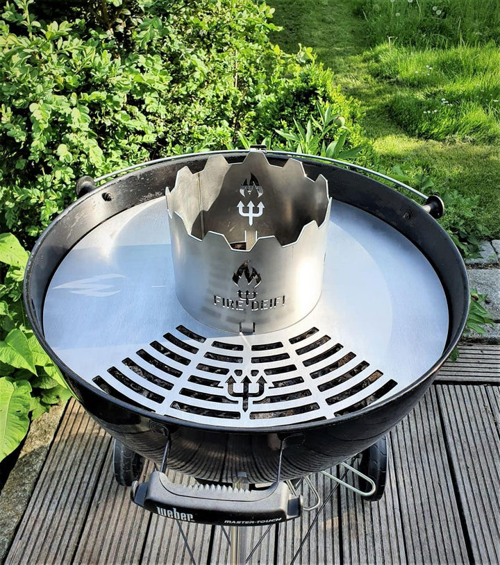 FireDeifi Edelstahl Wokaufsatz | Krone für Grillplatte | Feuerplatte | Plancha mit Lochdurchmesser 2