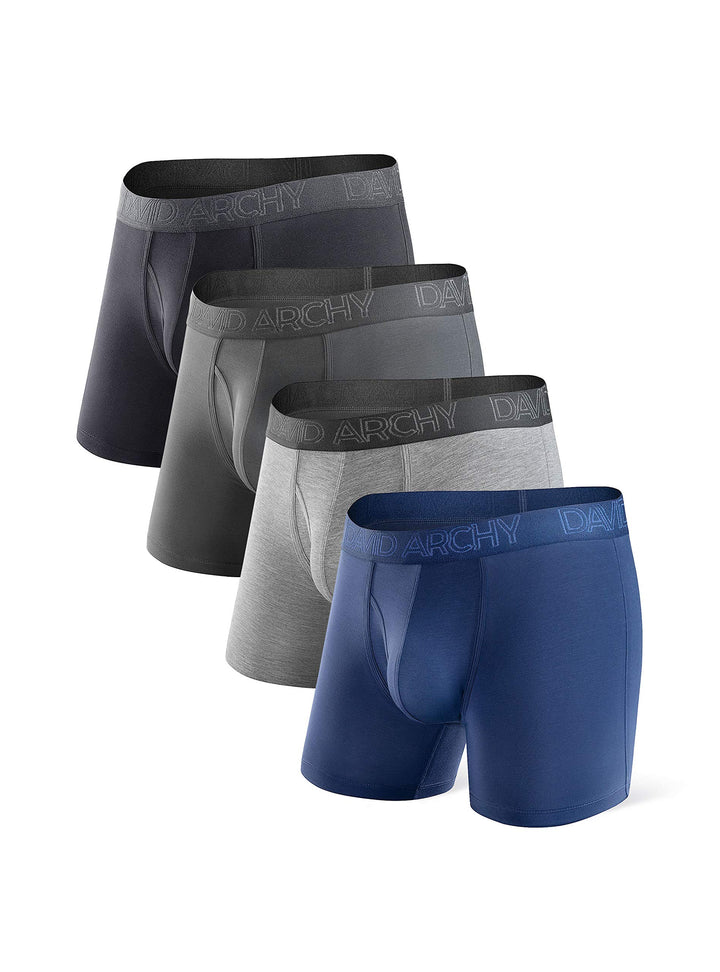DAVID ARCHY Herren Boxershorts Mehrfachpack, Stretcken Klassischer Retroshorts, Unterhosen Männer, 5