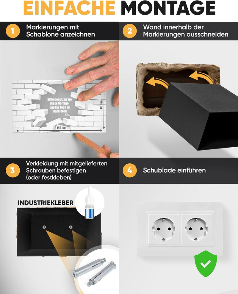 Elder Welder® Steckdosen Safe Tresor Versteck | Jetzt mit Fake-Stecker Funktion | Wandtresor zum Ein