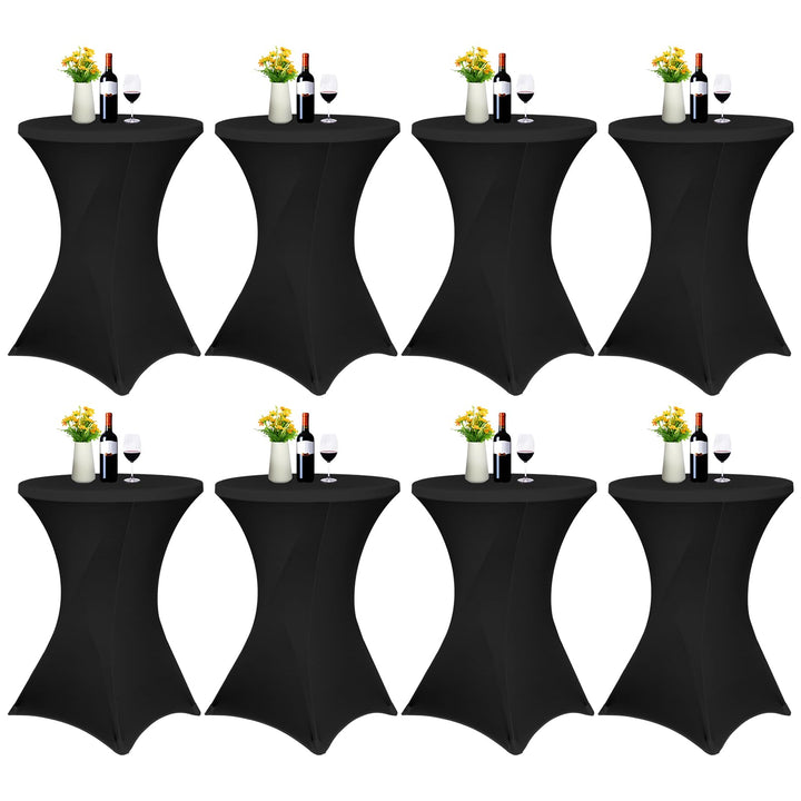 Pesonlook 8er-Set Stretch Stehtisch Husse für Bistrotisch Ø 70-75 cm Elegante,Verstärkung im Fussber