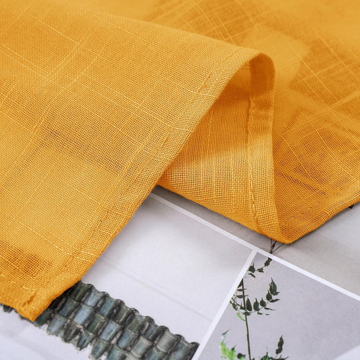 MIULEE 2er Set Voile Vorhang Sheer Leinenvorhang mit Ösen Transparente Leinen Optik Gardine Ösenscha