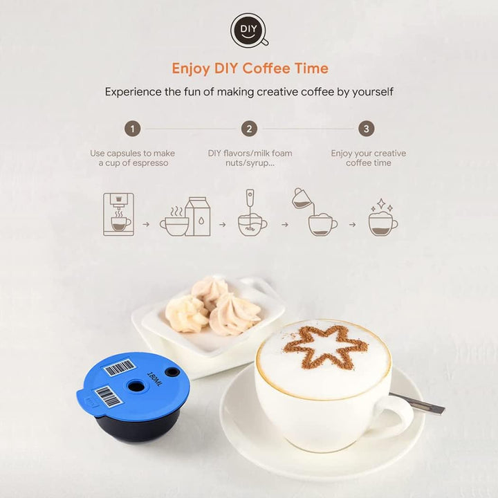 i Cafilas Wiederbefüllbare 2 Kaffeekapsel für Tassimo Bosch,Wiederverwendbare Refill-Kapsel 180ml+60