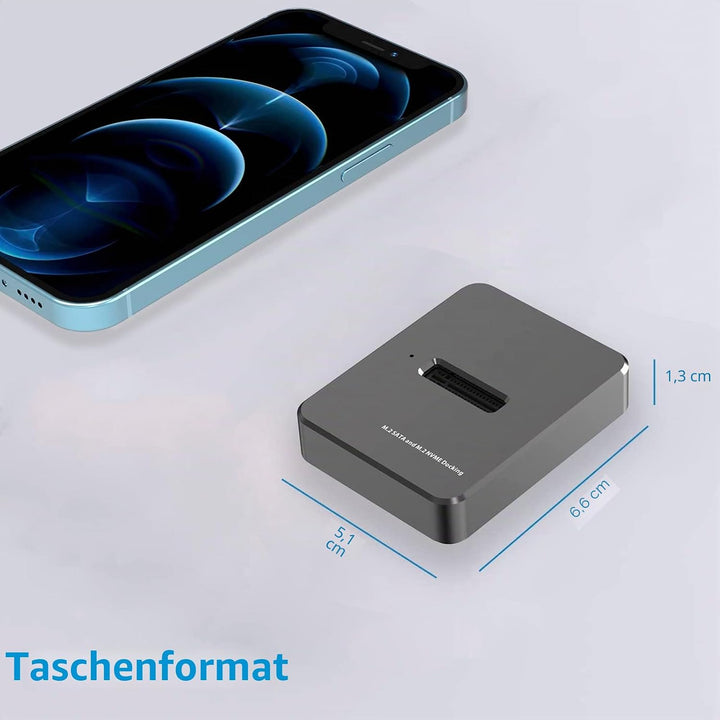 Zoravson M.2 NVME und SATA SSD Adapter USB 3.1 Gen 2 10Gbps Adapter und Gehäuse für externe Festplat